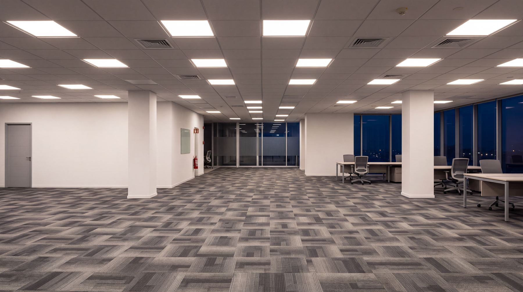 Oficinas corporativas de Walmart con alfombra modular