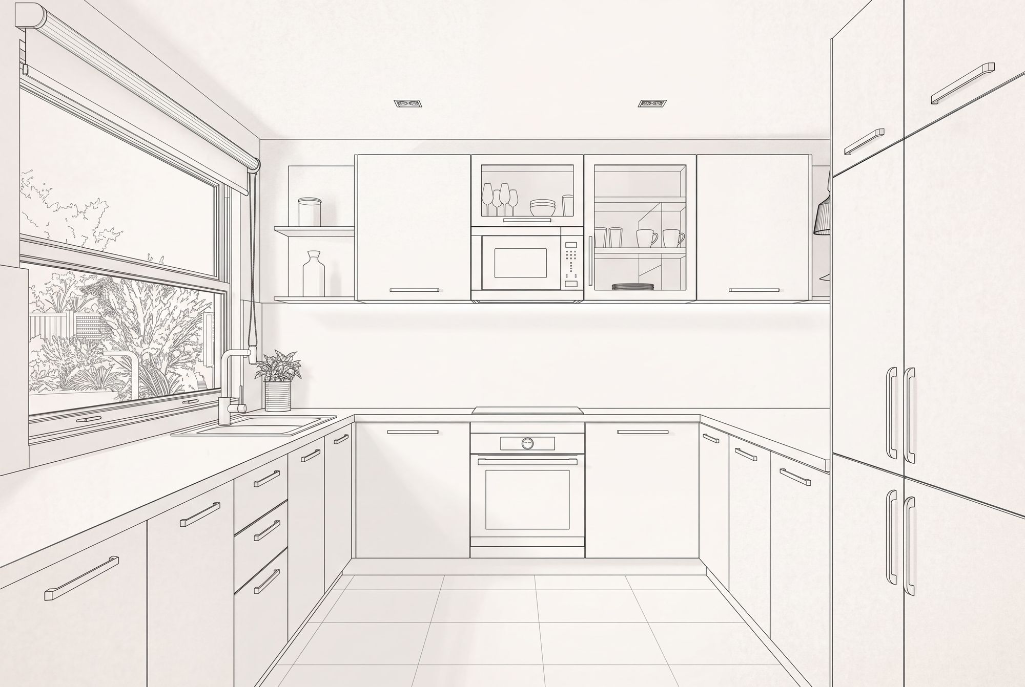 Modelo 3D de la cocina